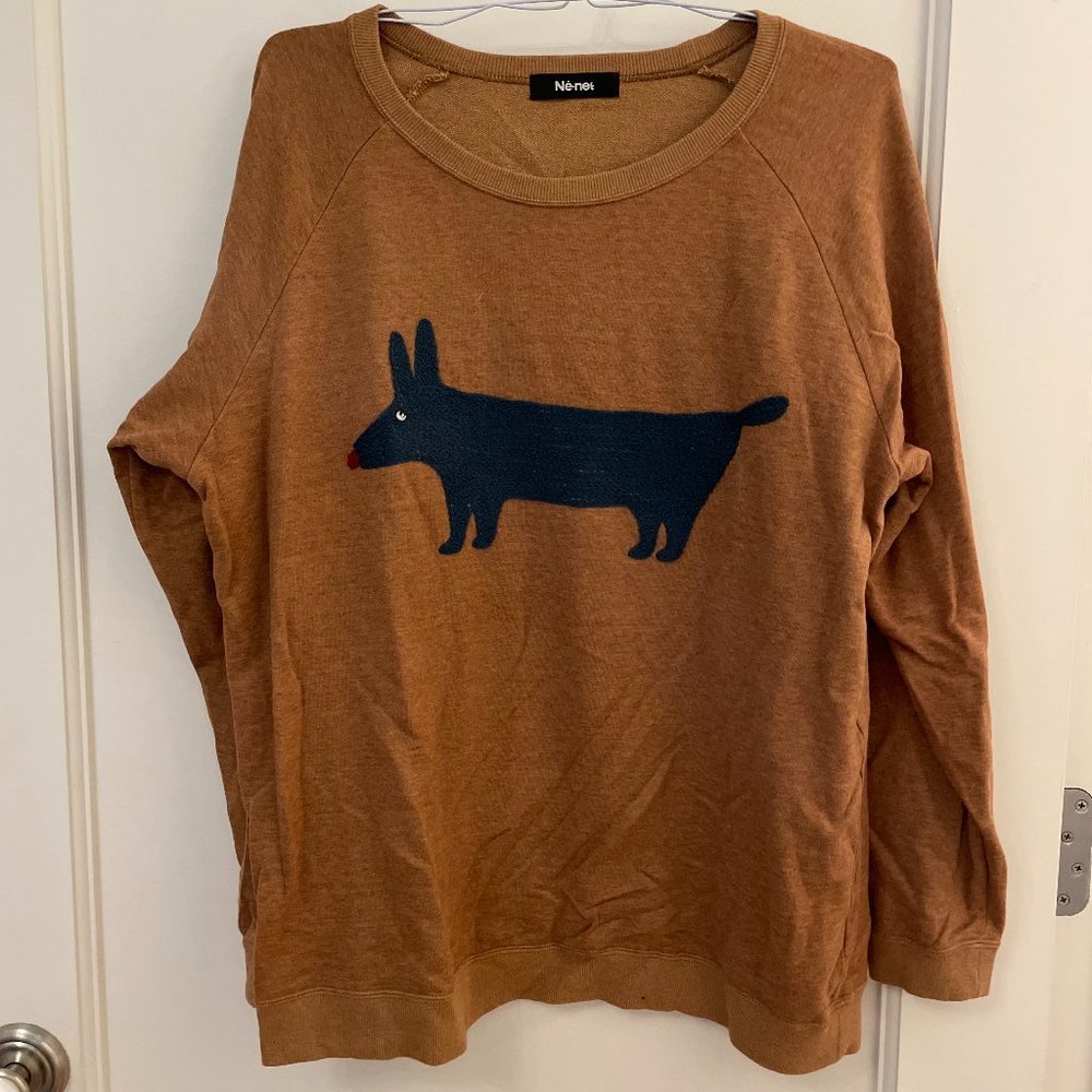 sweatshirt Ne-net ochre with dog detail M